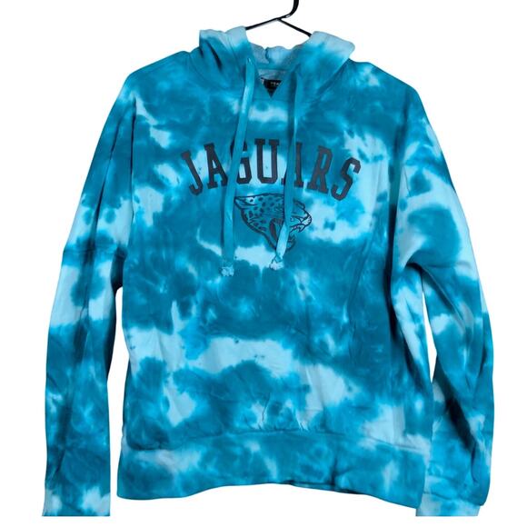 Jacksonville Jaguars Sweatshirt Teal NFL Team Apparel Tie Dye Fleece Pullover S - Picture 1 of 11